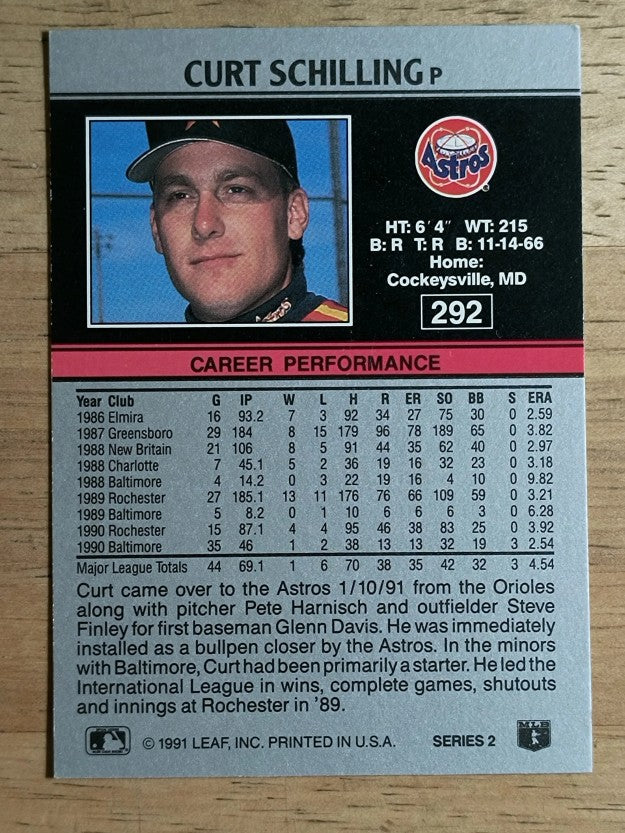1991 Leaf #292 Curt Schilling