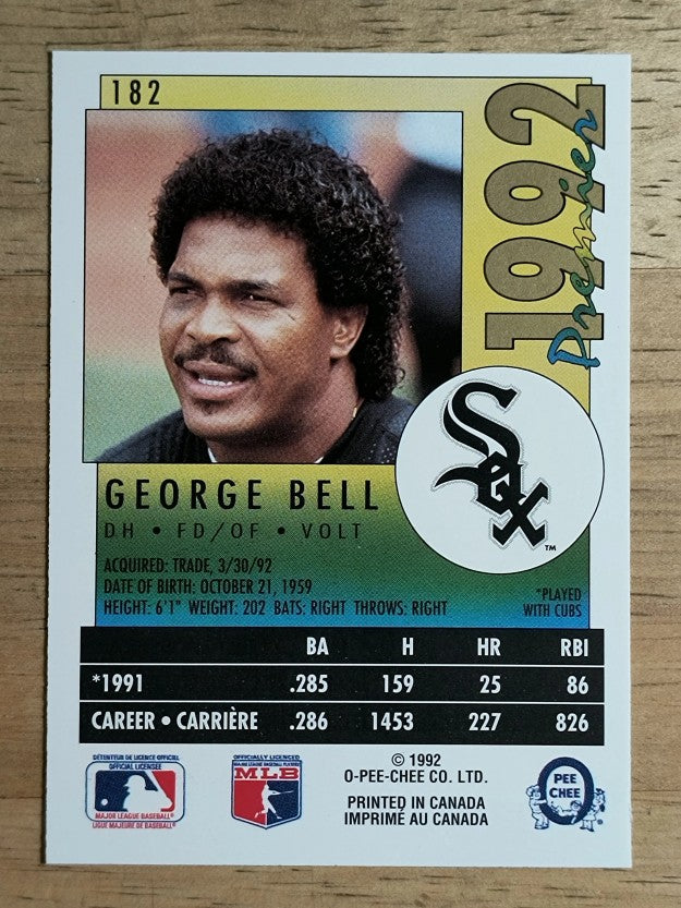 1992 O-Pee-Chee Premier #182 George Bell