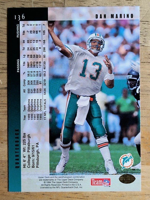 1994 Upper Deck Electric Silver #136 Dan Marino