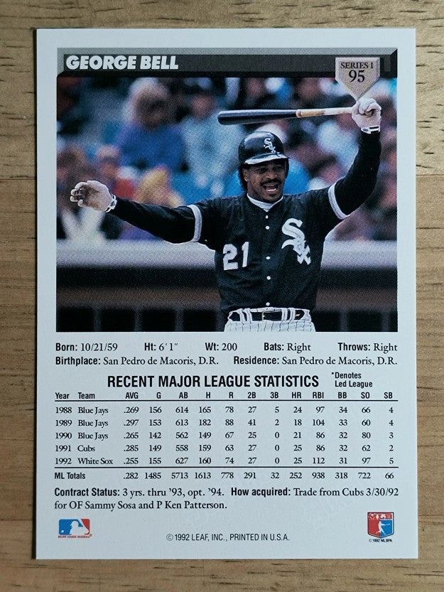 1993 Donruss #95 George Bell