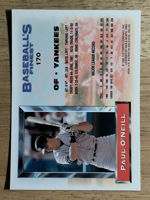 1993 Finest #170 Paul O'Neill
