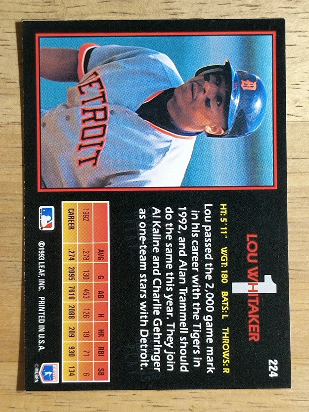 1993 Triple Play #224 Lou Whitaker