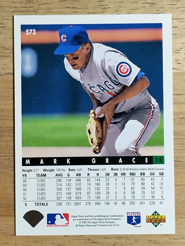 1993 Upper Deck #573 Mark Grace