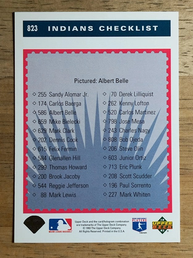 1993 Upper Deck #823 Albert Belle TC
