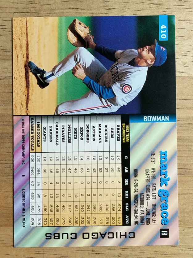 1994 Bowman #410 Mark Grace