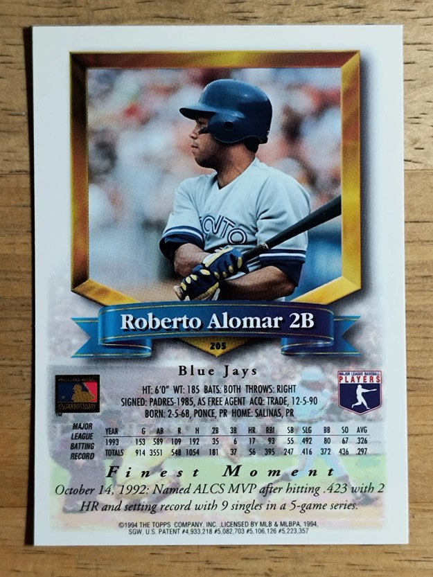1994 Finest #205 Roberto Alomar FIN