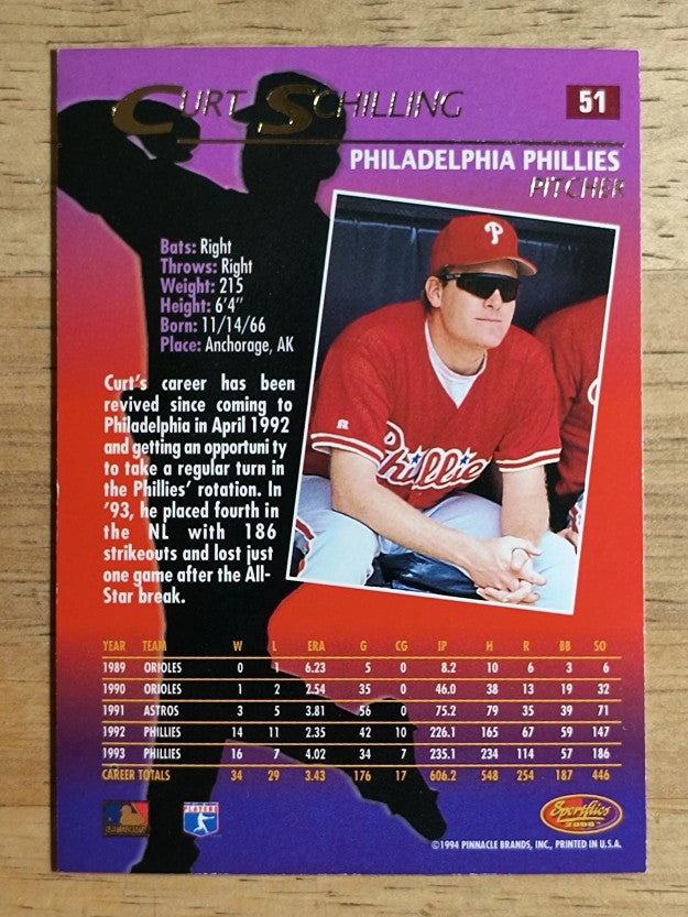 1994 Sportflics #51 Curt Schilling