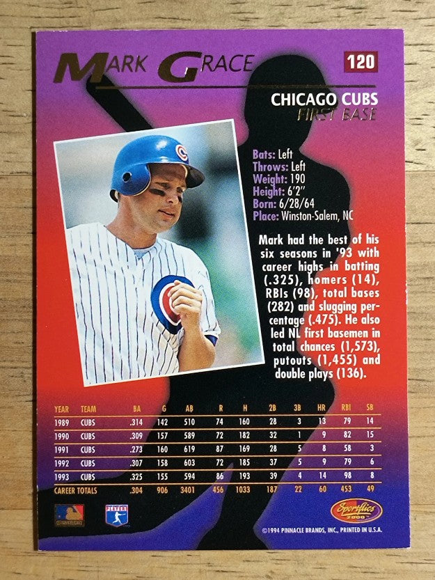 1994 Sportflics #120 Mark Grace