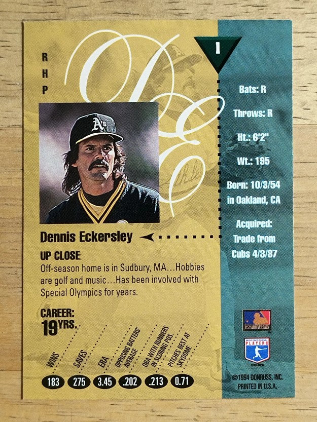 1994 Studio #1 Dennis Eckersley