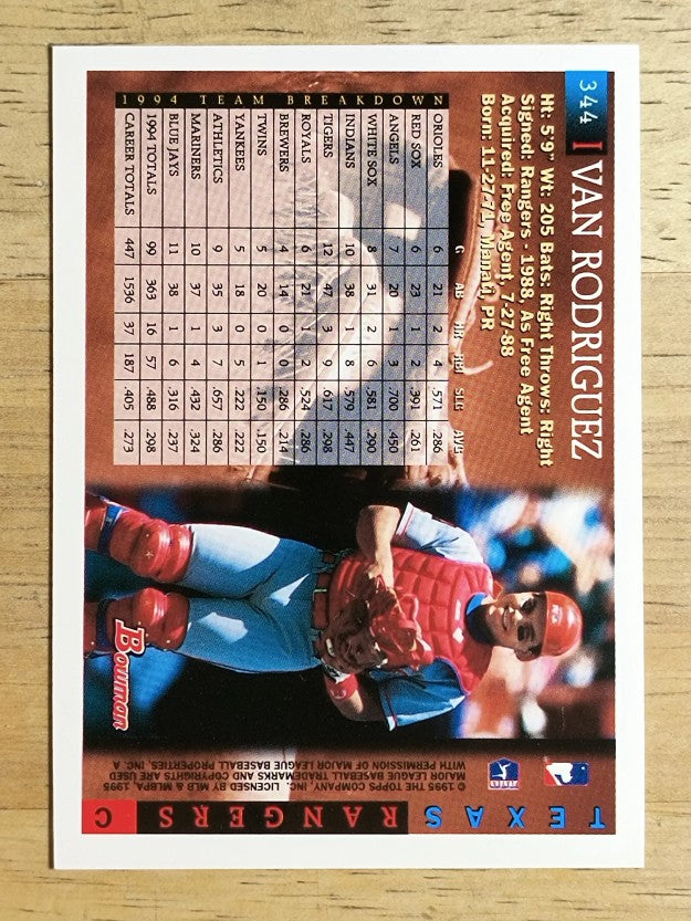 1995 Bowman #344 Ivan Rodriguez