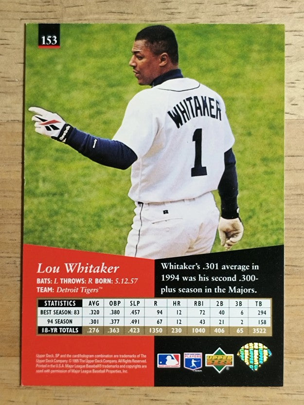 1995 SP #153 Lou Whitaker