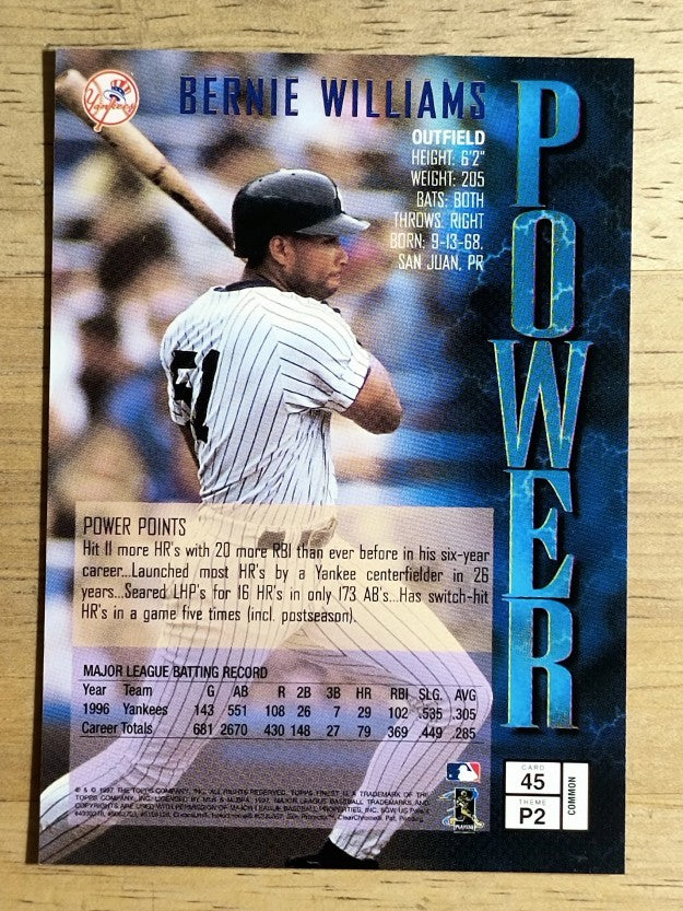1997 Finest #45 Bernie Williams B