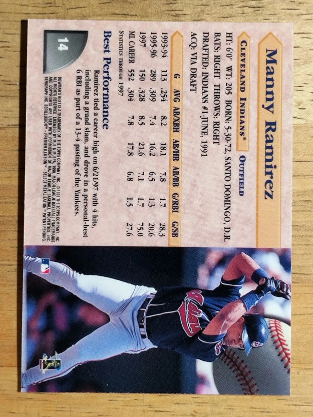 1998 Bowman's Best #14 Manny Ramirez