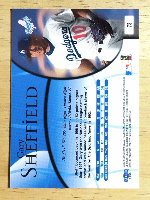 1999 Fleer Brilliants #73 Gary Sheffield