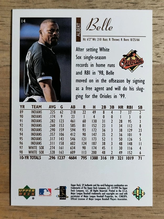 1999 SP Authentic #14 Albert Belle