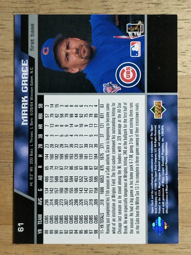 1999 Upper Deck #61 Mark Grace