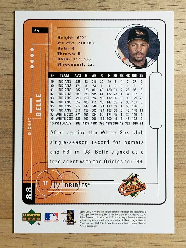 1999 Upper Deck MVP #25 Albert Belle