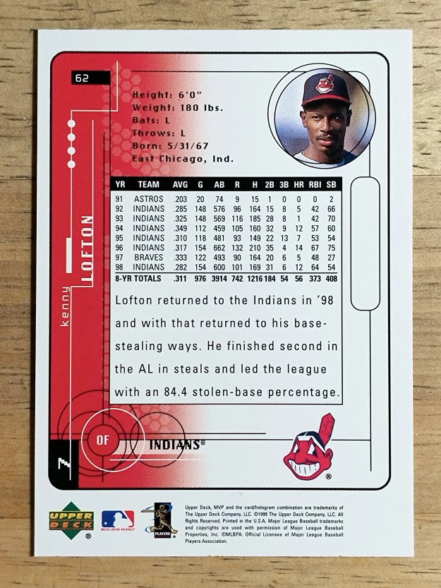 1999 Upper Deck MVP #62 Kenny Lofton