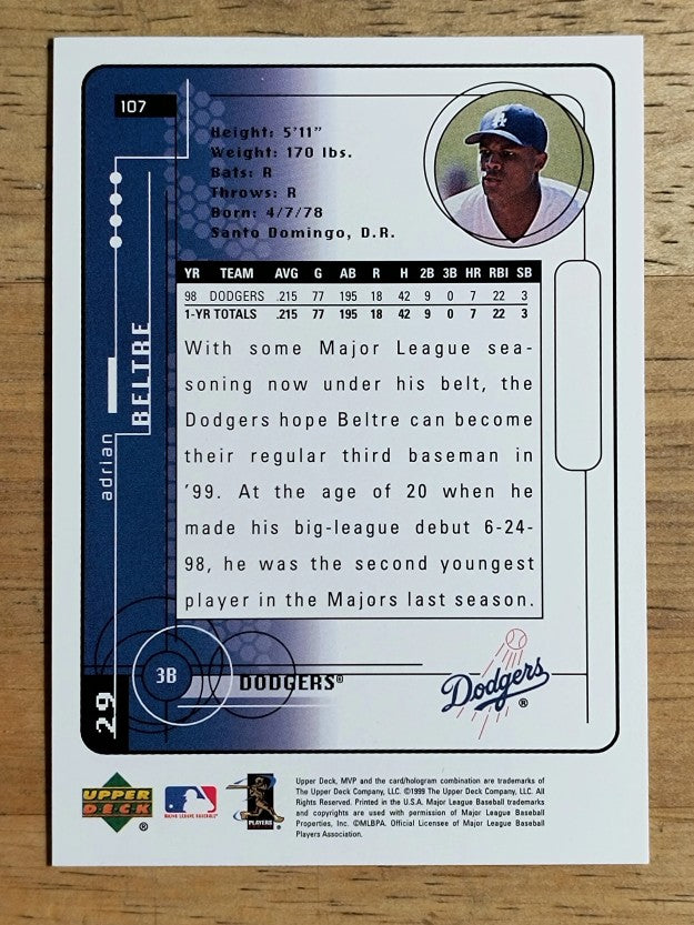 1999 Upper Deck MVP #107 Adrian Beltre