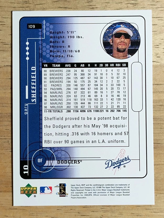 1999 Upper Deck MVP #109 Gary Sheffield