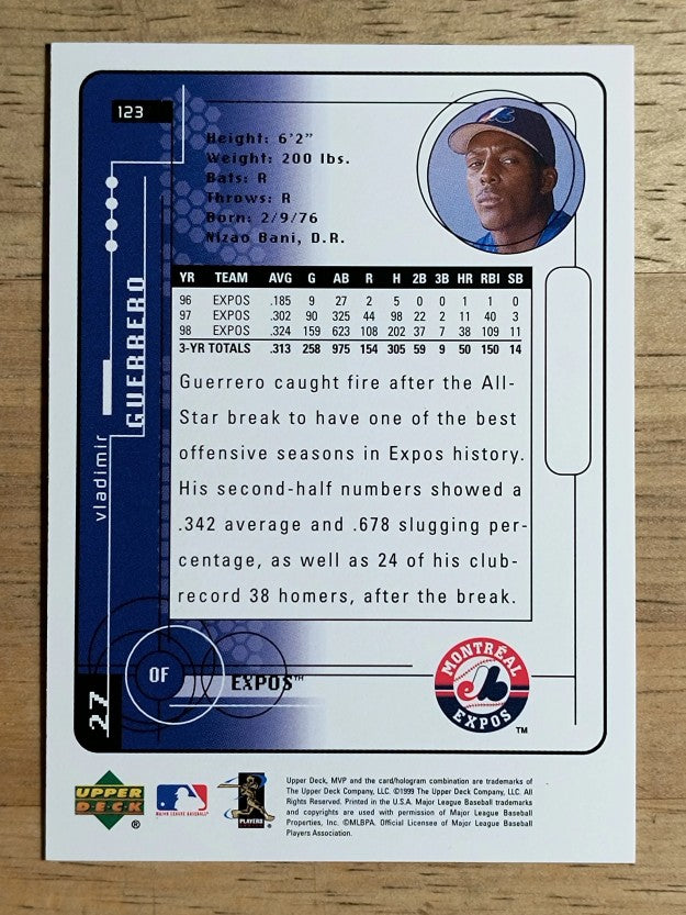1999 Upper Deck MVP #123 Vladimir Guerrero