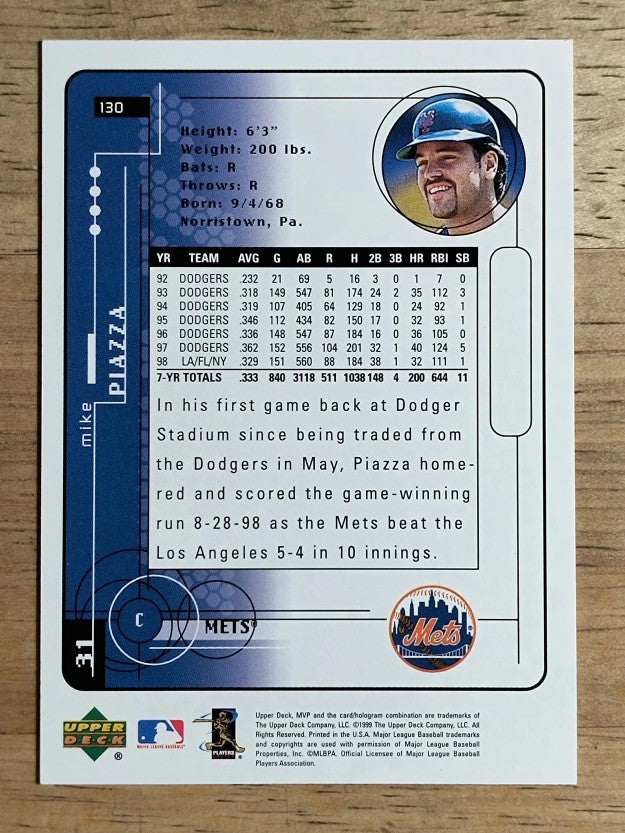 1999 Upper Deck MVP #130 Mike Piazza