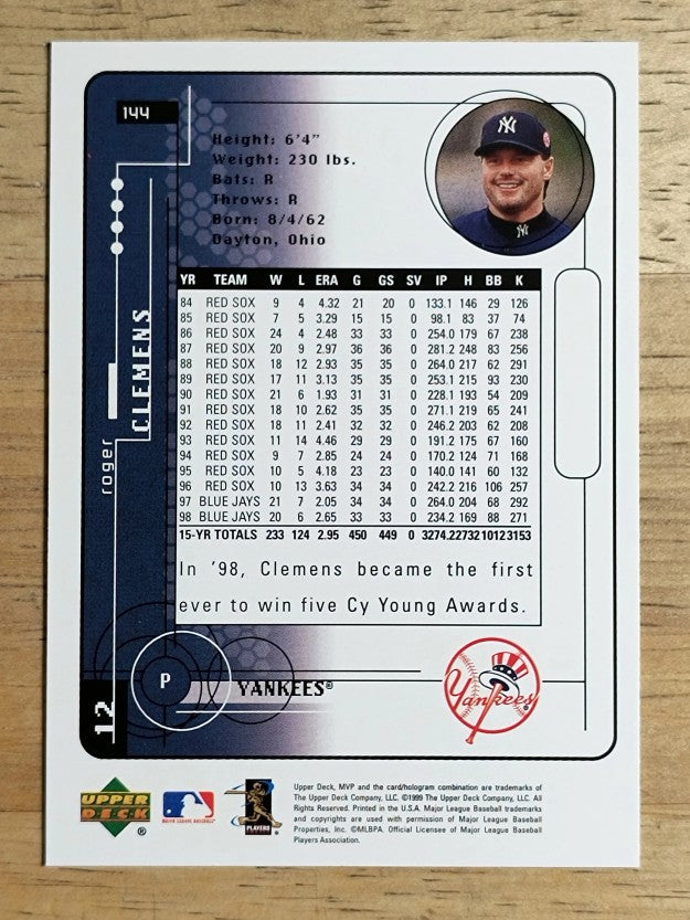 1999 Upper Deck MVP #144 Roger Clemens
