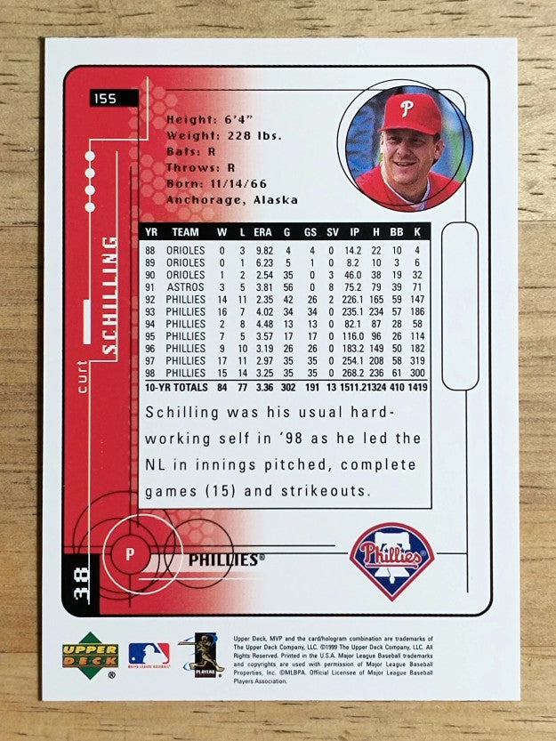 1999 Upper Deck MVP #155 Curt Schilling