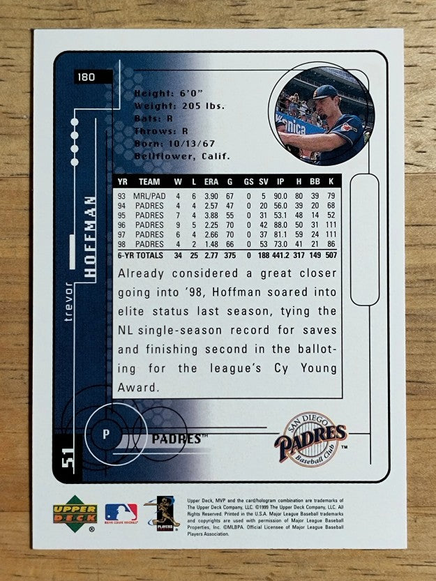 1999 Upper Deck MVP #180 Trevor Hoffman