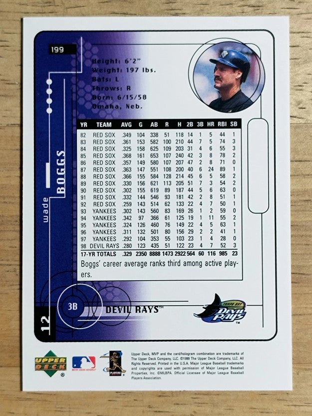 1999 Upper Deck MVP #199 Wade Boggs