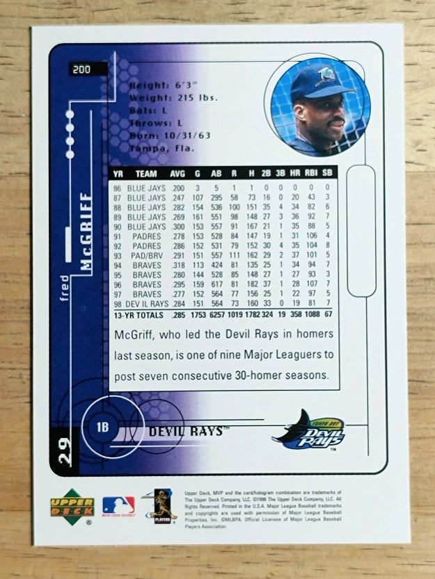 1999 Upper Deck MVP #200 Fred McGriff