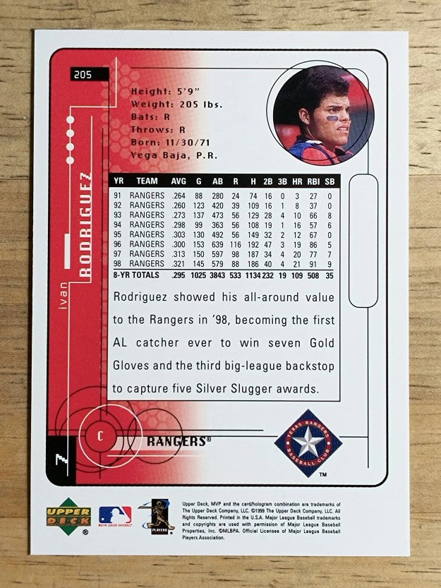 1999 Upper Deck MVP #205 Ivan Rodriguez