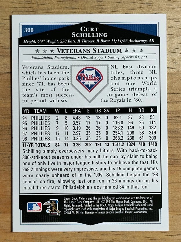 1999 Upper Deck Victory #300 Curt Schilling