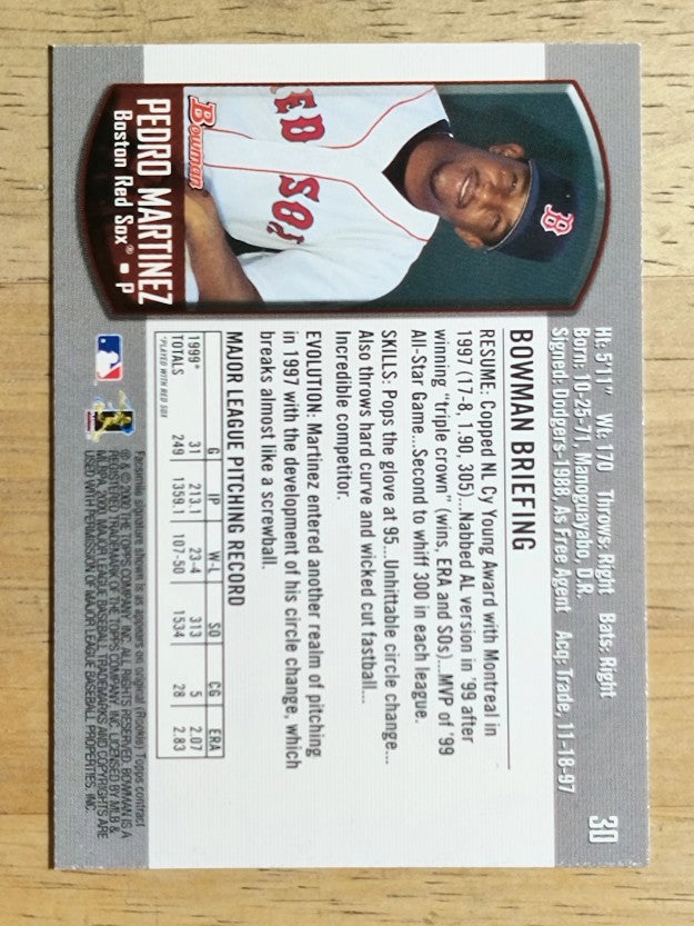2000 Bowman #30 Pedro Martinez