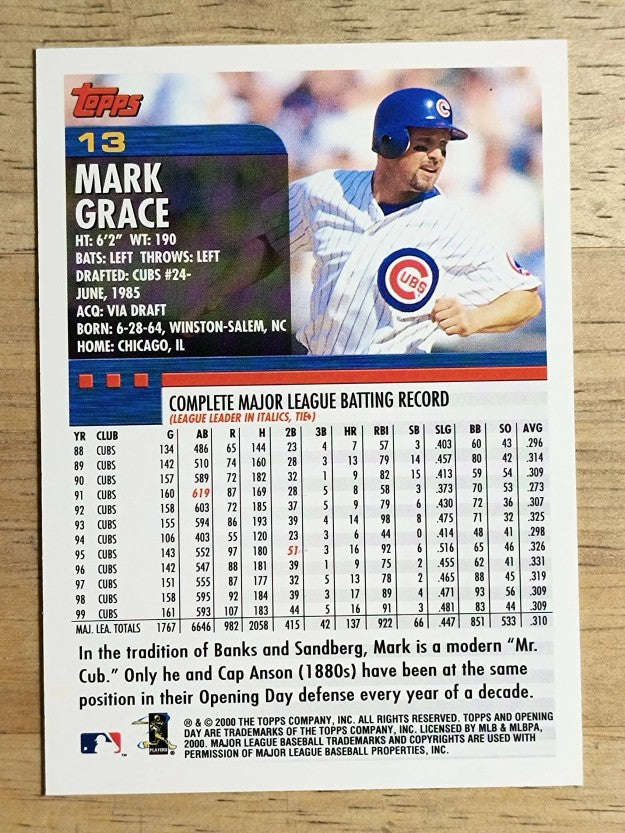 2000 Topps Opening Day #13 Mark Grace