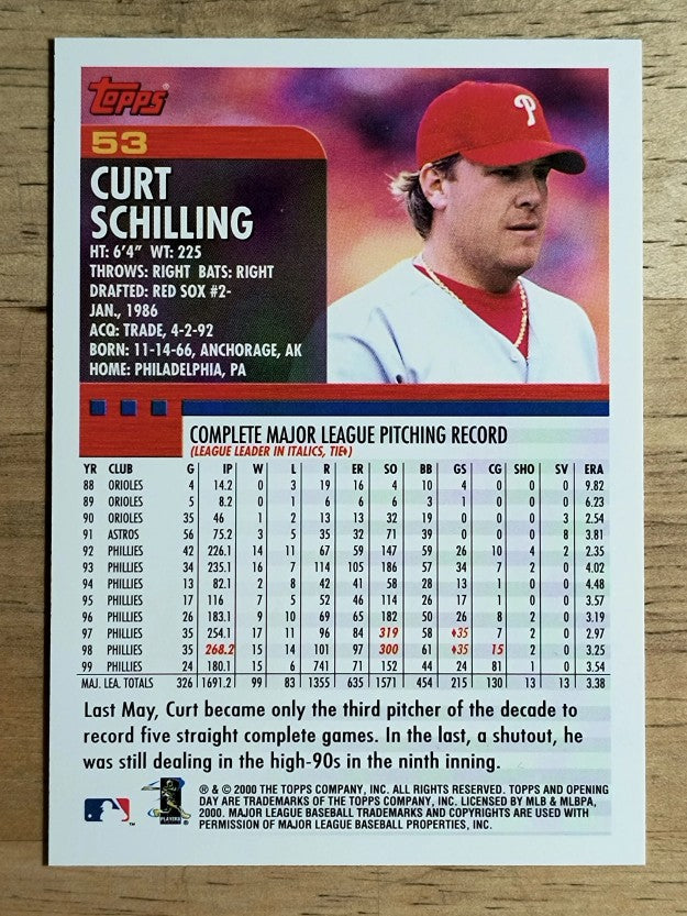 2000 Topps Opening Day #53 Curt Schilling