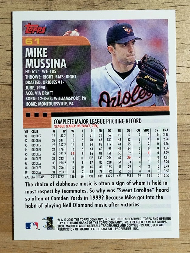 2000 Topps Opening Day #61 Mike Mussina