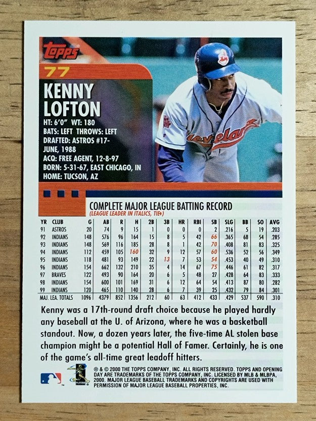 2000 Topps Opening Day #77 Kenny Lofton