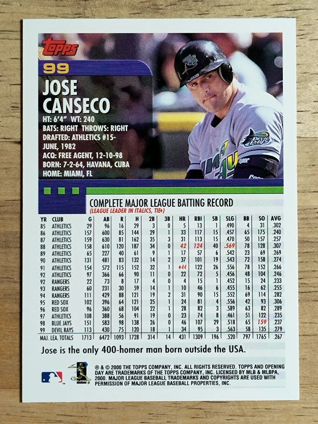 2000 Topps Opening Day #99 Jose Canseco