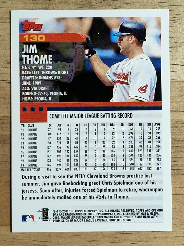 2000 Topps Opening Day #130 Jim Thome