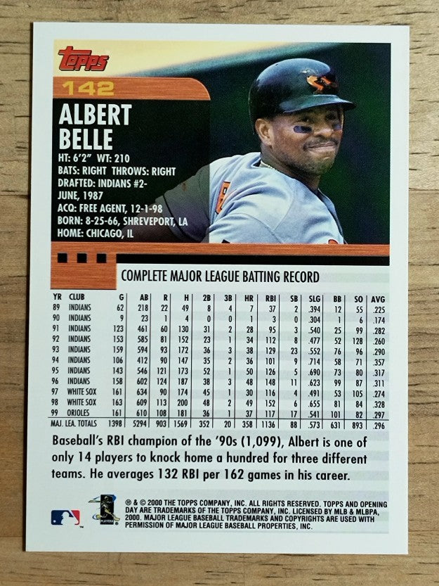 2000 Topps Opening Day #142 Albert Belle