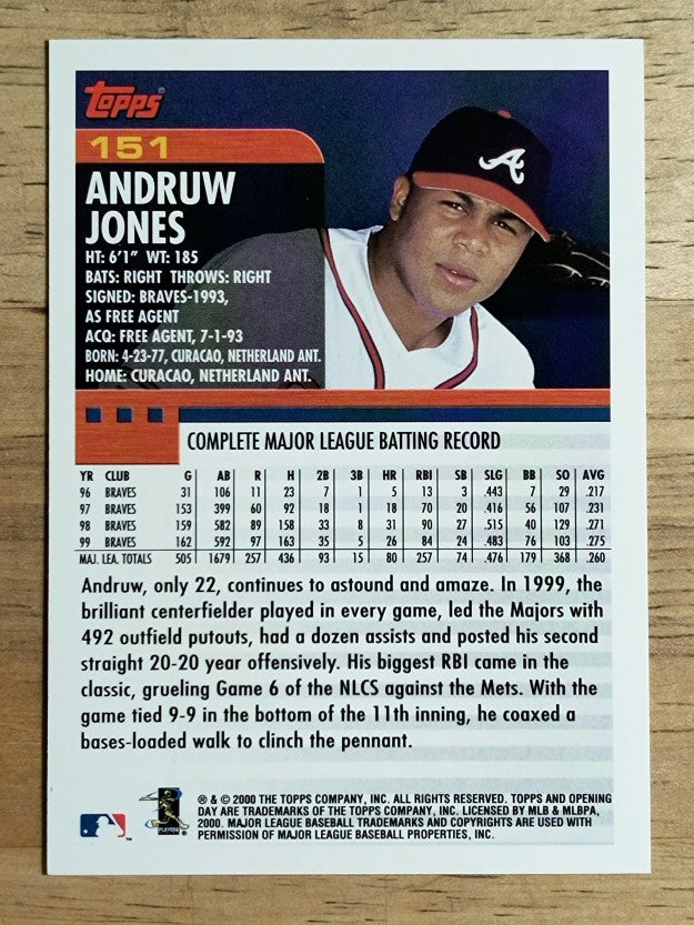 2000 Topps Opening Day #151 Andruw Jones