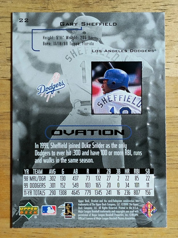 2000 Upper Deck Ovation #22 Gary Sheffield