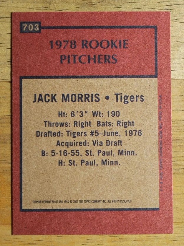 2001 Topps Archives #80 Jack Morris 78