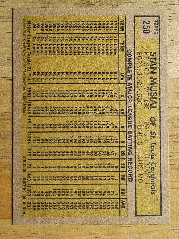 2001 Topps Archives #180 Stan Musial 63