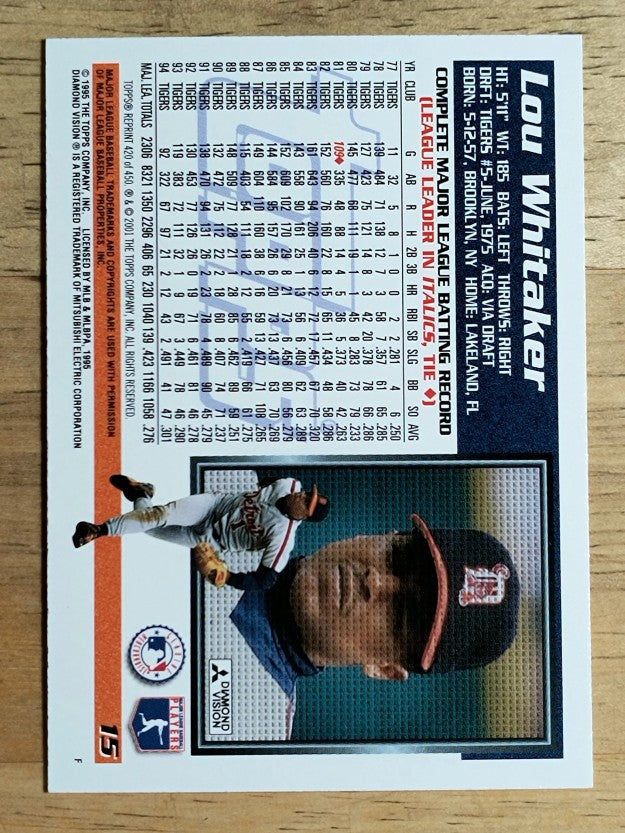 2001 Topps Archives #420 Lou Whitaker 95