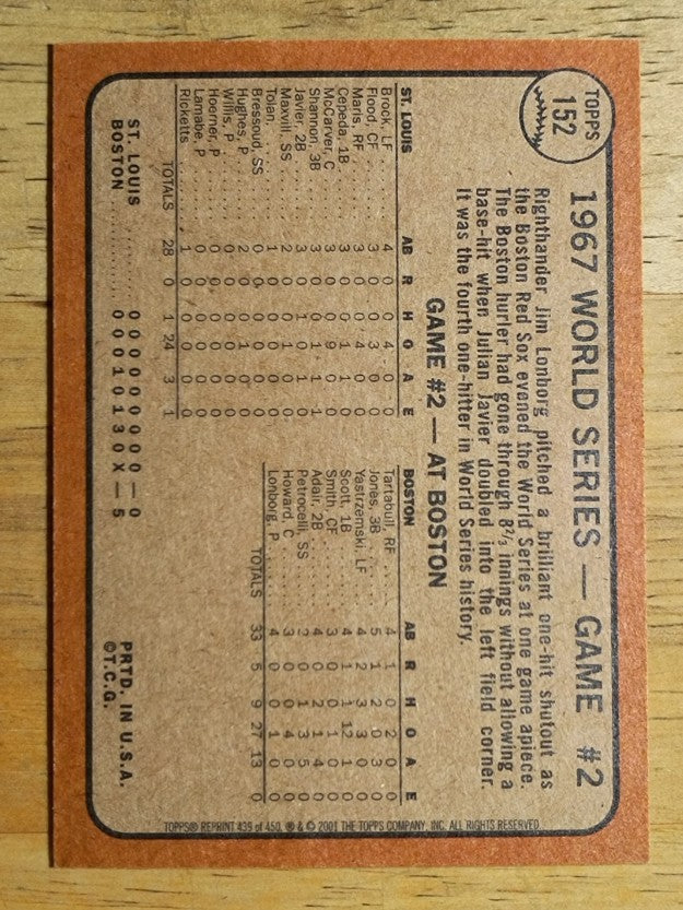 2001 Topps Archives #439 Carl Yastrzemski WS2 68