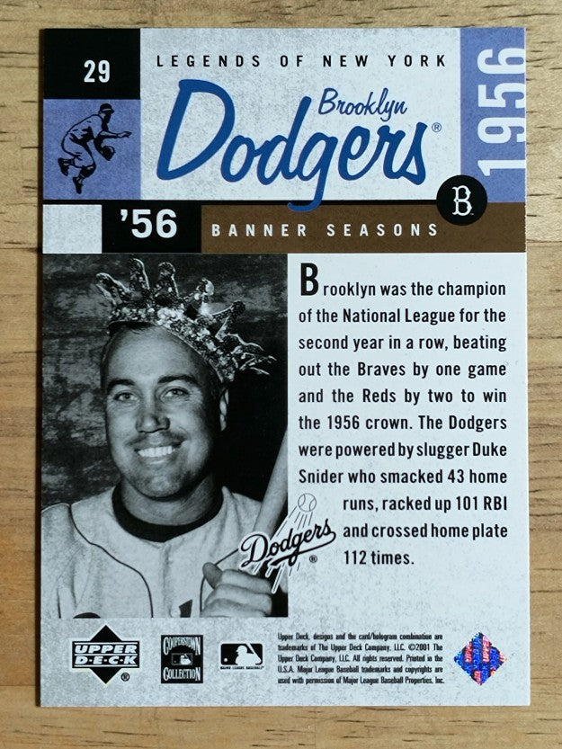 2001 Upper Deck Legends of NY #29 Duke Snider BNS