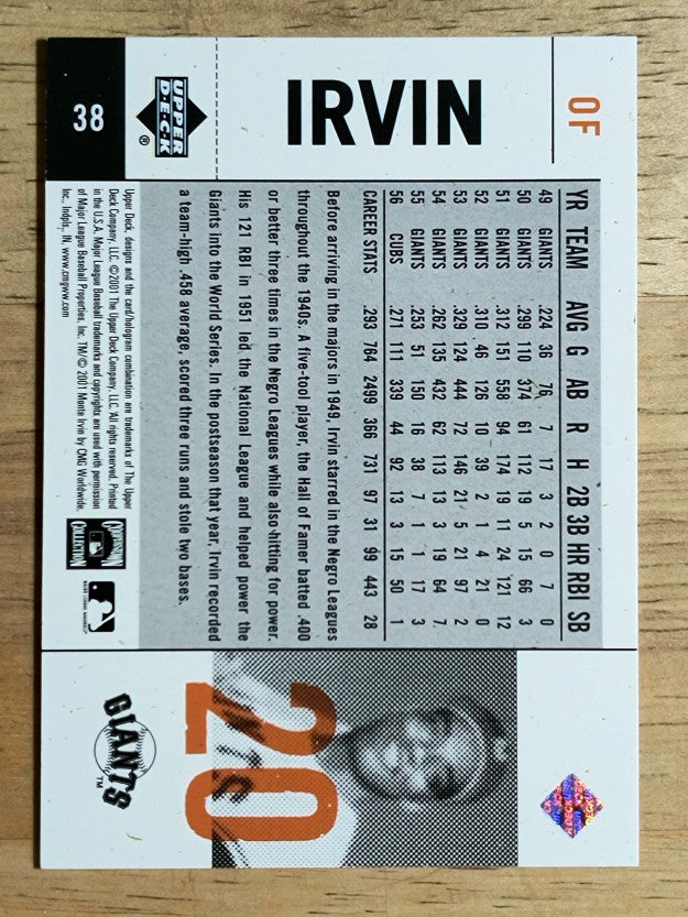2001 Upper Deck Legends of NY #38 Monte Irvin