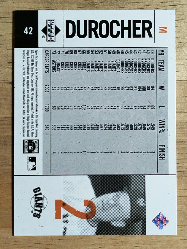 2001 Upper Deck Legends of NY #42 Leo Durocher